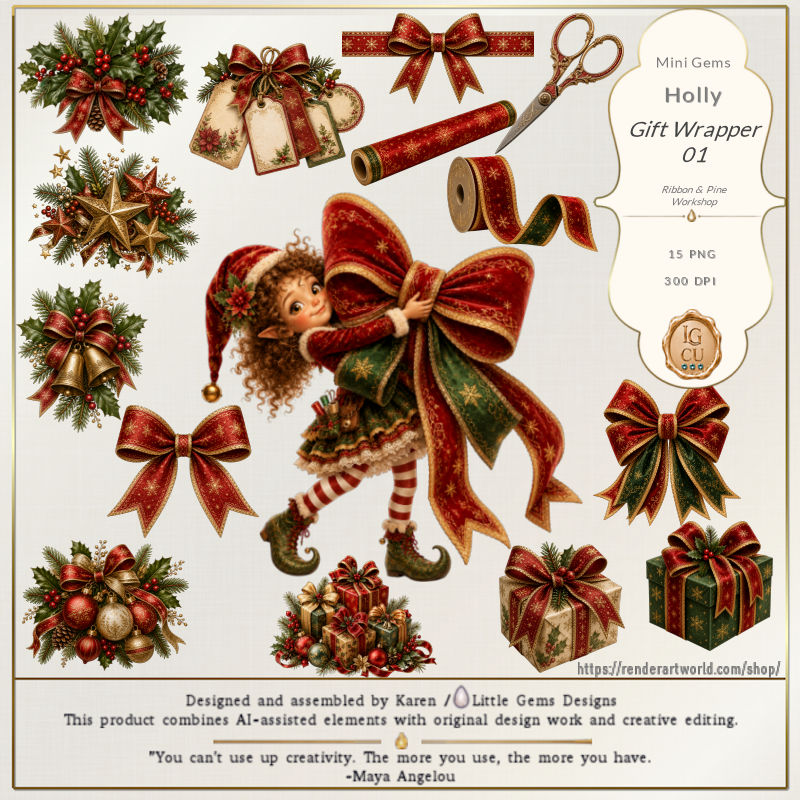 (image for) Mini Gems | CU | Holly | Gift Wrapper 01